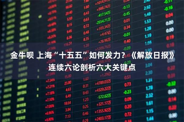 金牛呗 上海“十五五”如何发力?《解放日报》连续六论剖析六大关键点