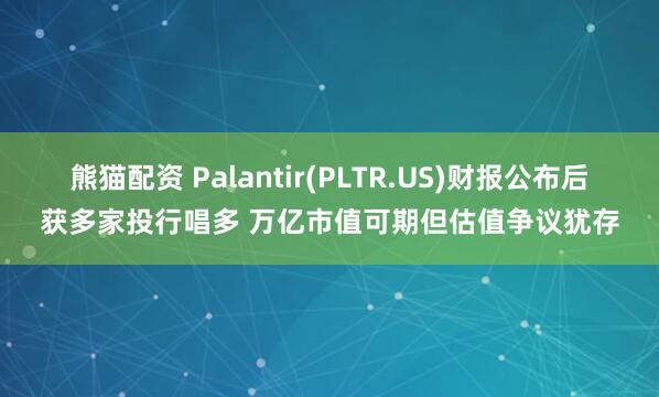 熊猫配资 Palantir(PLTR.US)财报公布后获多家投行唱多 万亿市值可期但估值争议犹存