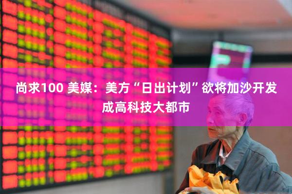 尚求100 美媒：美方“日出计划”欲将加沙开发成高科技大都市