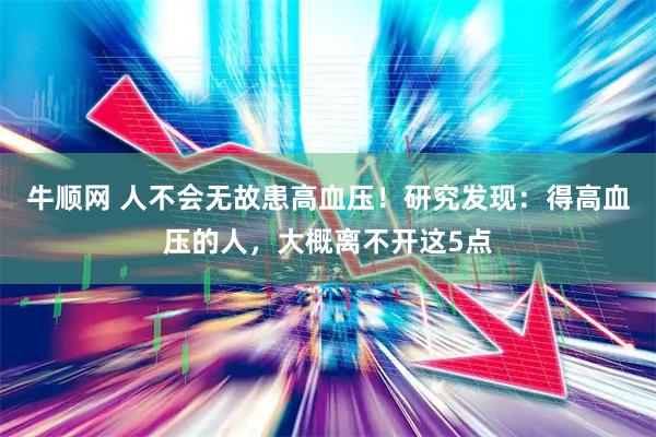 牛顺网 人不会无故患高血压！研究发现：得高血压的人，大概离不开这5点