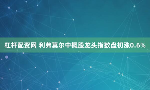 杠杆配资网 利弗莫尔中概股龙头指数盘初涨0.6%